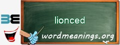 WordMeaning blackboard for lionced